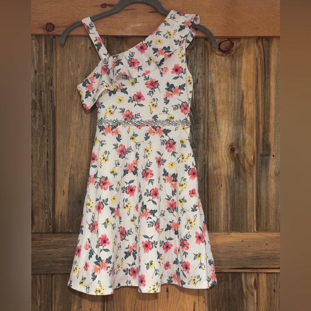 Speechless Floral One-Shoulder Dress - Pink, Yellow, White